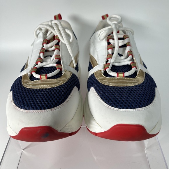 Dior Homme Shoes Men 47 Chunky Runner Sneakers White Blue Red Gold Made Italy - Picture 4 of 10